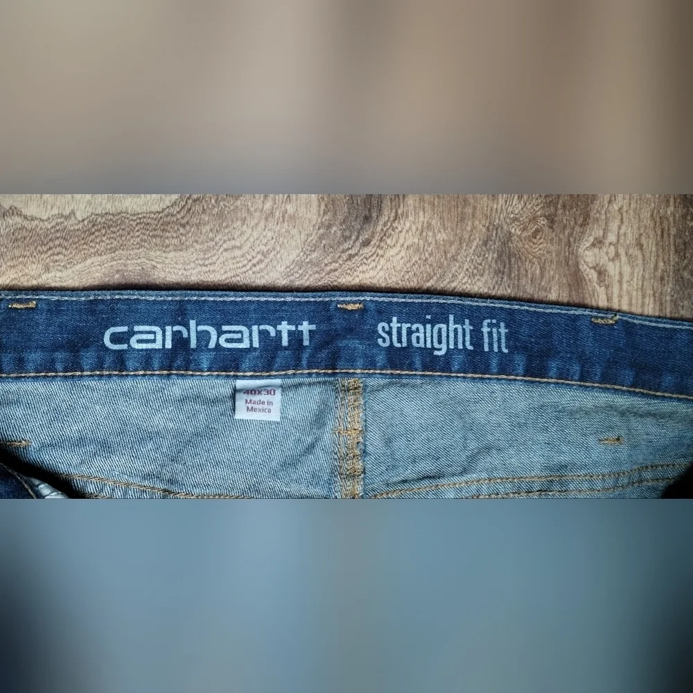 Carhartt Men's Dark Blue Straight Fit Jeans (40X30)
